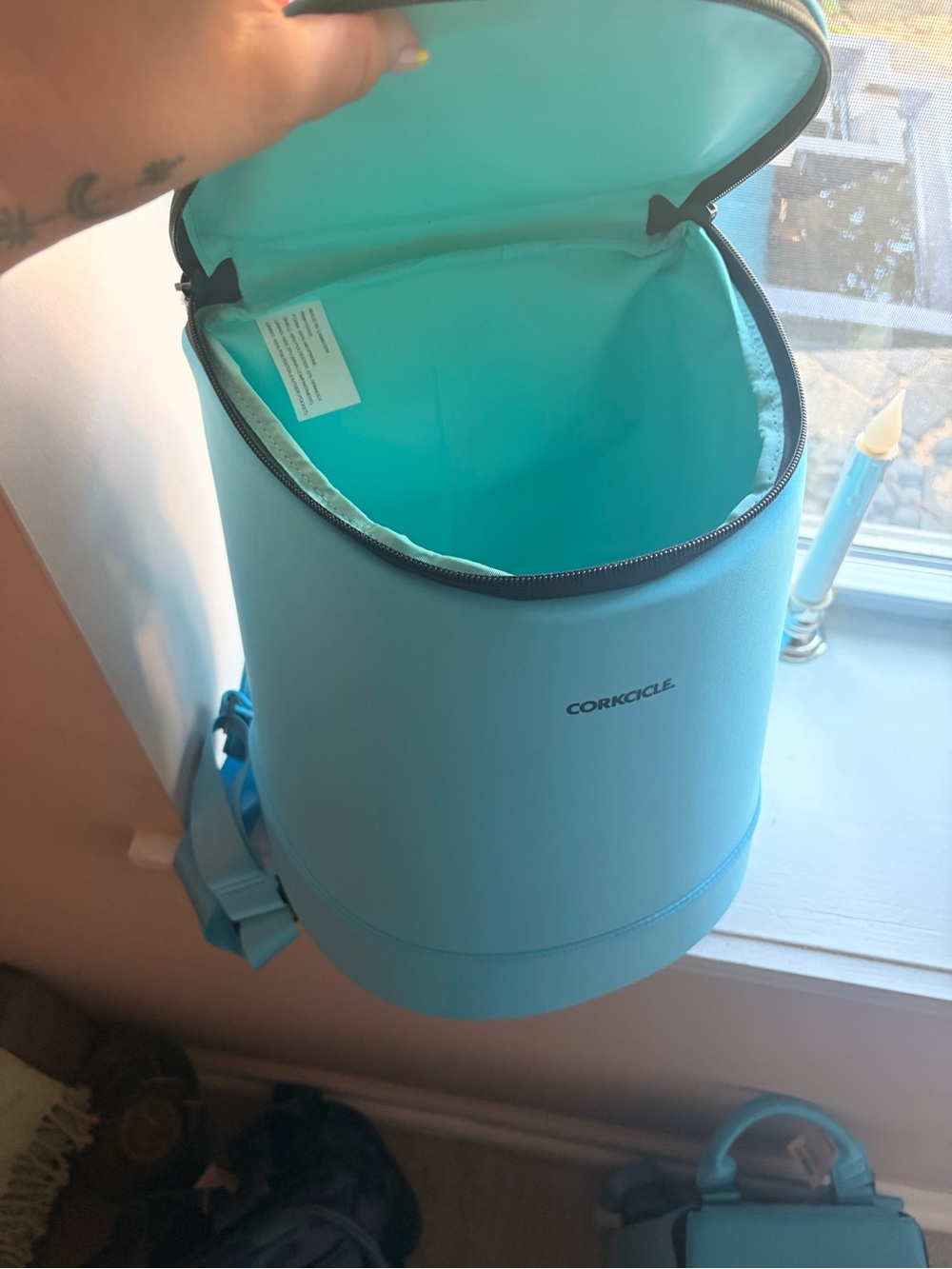 Corkcicle Light Aqua Blue Insulated Cooler Backpack
